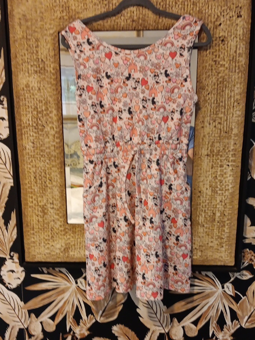 Sleeveless  Pink Disney Print Everyday Dress